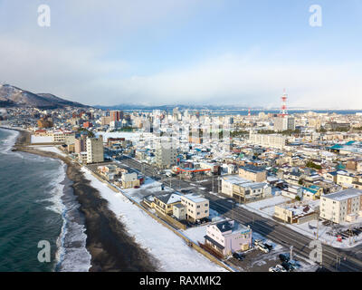Paysage urbain d'hokadate d'hiver au Japon