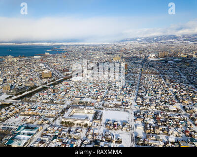 Paysage urbain d'hokadate d'hiver au Japon Banque D'Images