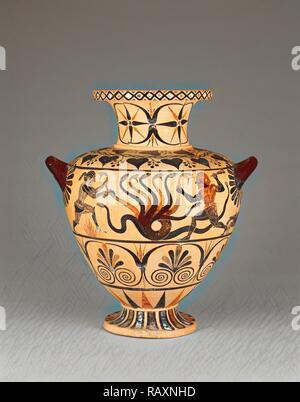 Caeretan Hydria, attribué à Eagle, peintre grec (Caeretan), actif 530 - 500 avant J.-C., Caere ( ?), de l'Étrurie, environ 525 repensé Banque D'Images