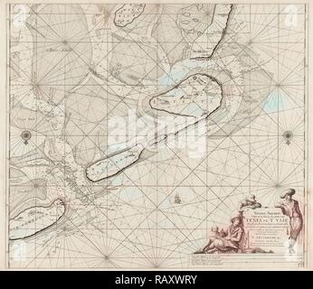 Tableau de la mer de la mer des Wadden de Den Helder à Terschelling, Jan Luyken, Johannes van Keulen (I), inconnu, 1681 repensé Banque D'Images