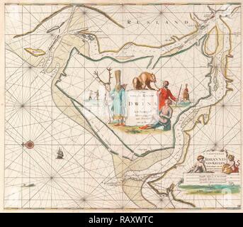 Tableau de la mer du Nord de la rivière Dvina, Jan Luyken, Johannes van Keulen (I), inconnu, 1681 - 1799. Repensé Banque D'Images