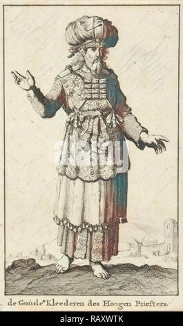 Grand Prêtre dans les vêtements liturgiques (version A), Jan Luyken, Willem Goeree, 1682. Repensé par Gibon. L'art classique repensé Banque D'Images