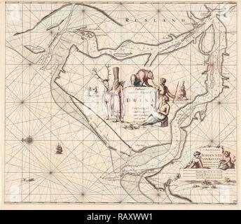 Tableau de la mer du Nord de la rivière Dvina, Russie, Jan Luyken, Johannes van Keulen J, inconnu, 1681-1799. Repensé Banque D'Images