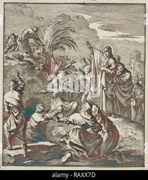 Résurrection de Lazare, Jan Luyken, Jan Rieuwertsz. (II), Barent Visscher, 1706. Repensé par Gibon. L'art classique avec un repensé Banque D'Images