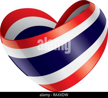 Drapeau de la Thaïlande, vector illustration sur fond blanc Illustration de Vecteur