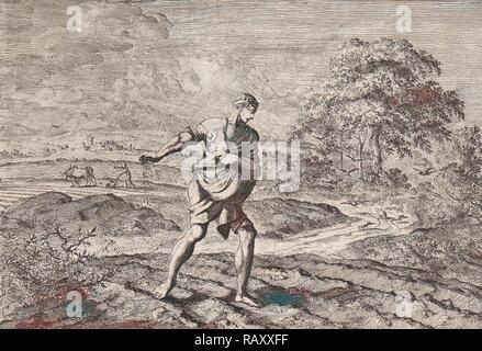 Parabole du Semeur et le royaume des cieux, Jan Luyken, Pieter Mortier, 1703-1762. Repensé par Gibon. Classic repensé Banque D'Images