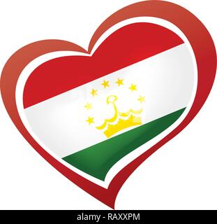 Le Tadjikistan drapeau, vector illustration sur fond blanc Illustration de Vecteur