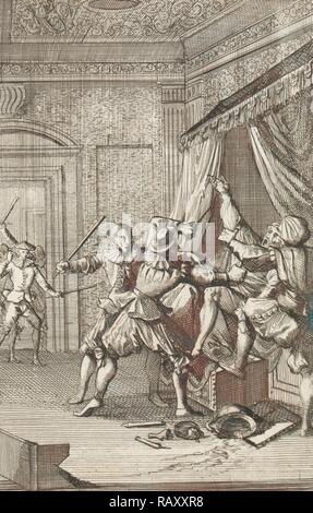 Beernt Proys, maire d'Utrecht, aux Pays-Bas, est assassiné dans son lit en 1425, Caspar Luyken, Hermannus Ribbius repensé Banque D'Images