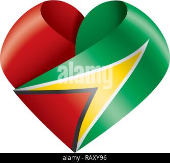 Guyana drapeau, vector illustration sur fond blanc Illustration de Vecteur