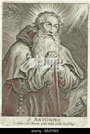 Saint Antoine le Grand avec taustaf Adamsz et cochon). By anonyme, Peter Paul Rubens, Martinus van den Enden repensé Banque D'Images