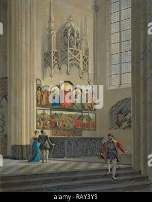 Le retable de Gand des frères Van Eyck à St Bavo Cathedral à Gand en Belgique, Pierre François de noter, 1829 repensé Banque D'Images