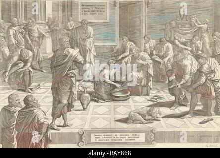 Le Christ lave les pieds des disciples, imprimer bouilloire : Anonyme, Hans Collaert je attribué à, Lambert Lombard, c repensé Banque D'Images