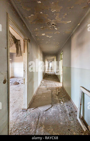 L'intérieur d'une ancienne école abandonnée, l'Arménie. Banque D'Images