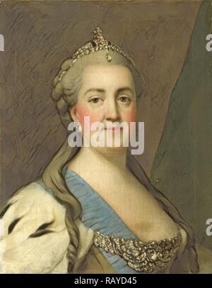 Portrait de Catherine II, impératrice de Russie (la Grande Catherine), Vigilius Erichsen, 1749 - 1782. Repensé Banque D'Images