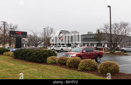 HICKORY, NC, USA-1/3/19 : un restaurant de fruits de mer homard rouge locale, l'un d'une chaîne de 705 dans le monde entier. Banque D'Images