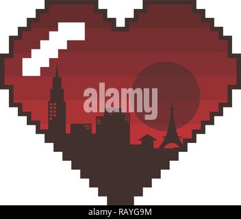 Valentines Day pixel art vector Illustration de Vecteur