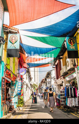 Singapour - 22 décembre 2018 : dans la région de Haji Lane. C'est dans la région de Kampong Glam Banque D'Images
