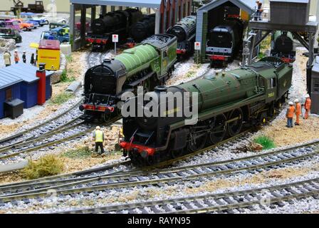 Un modèle de la locomotive à vapeur Oliver Cromwell Banque D'Images