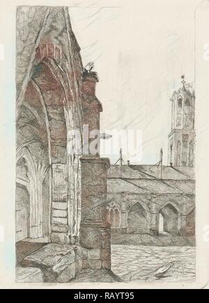 Partie d'un monastère à la Cathédrale d'Utrecht, Josef Hoevenaar, 1850 - 1926. Repensé par Gibon. L'art classique avec un repensé Banque D'Images