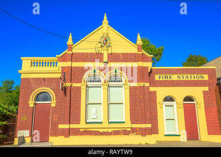 York, l'Australie - Dec 25, 2017 : Vue de face de l'ancienne caserne des pompiers sur Avon, York, une ville historique et touristique populaire est de Perth. York est le plus ancien et le premier règlement intérieur en WA. Banque D'Images