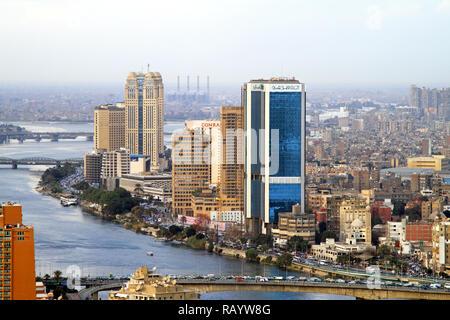 Le Caire, Egypte - 25 février : la Banque nationale d'Égypte au Caire le 25 février, 2010. Banque nationale de big blue au Caire, Egypte Banque D'Images