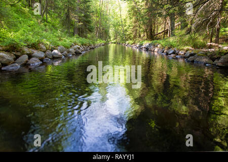 Canal du lac-canal du système sur l'Île Solovetsky Big Island Solovki. Archipel Solovetsky, Moscow, Russie Banque D'Images