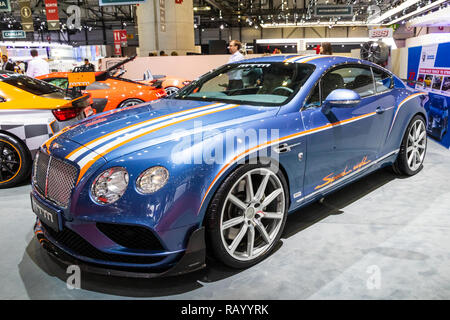 Genève, SUISSE - Le 8 mars 2017 : MTM Bentley Continental GT Birkin huit vitesse voiture de sport à l'honneur à la 87e Salon International de l'Automobile de Genève. C Banque D'Images