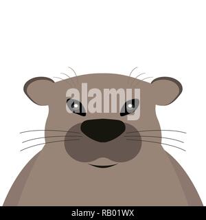 Marmotte sur un fond blanc. Illustration de Vecteur