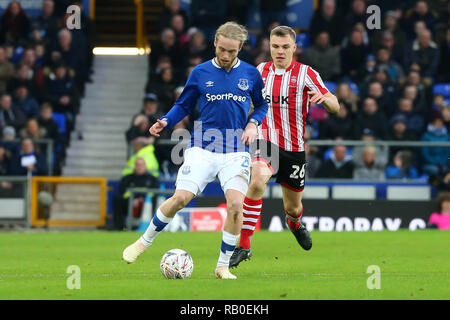 Liverpool, Royaume-Uni. 5e jan 2019. Tom Davies d'Everton pendant le match entre Everton et Lincoln City à Goodison Park, le 5 janvier 2019 à Liverpool, en Angleterre. (Photo par Tony Taylor/phcimages.com) : PHC Crédit Images/Alamy Live News Editorial uniquement, licence requise pour un usage commercial. Aucune utilisation de pari, de jeux ou d'un seul club/ligue/dvd publications.' Credit : PHC Images/Alamy Live News Banque D'Images