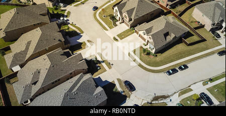 Vue panoramique vue d'en haut nouveau quartier développement près de Dallas, Tex Banque D'Images