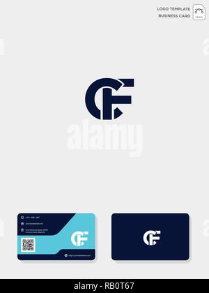 CF initial ou FC logo créative et modèle de carte d'affaires :. vector illustration et le logo d'inspiration Illustration de Vecteur