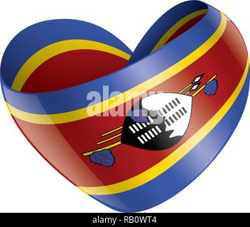 Swaziland drapeau, vector illustration sur fond blanc Illustration de Vecteur