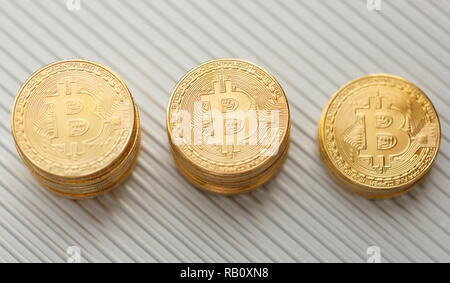 Sur le Bitcoin texture mallette en aluminium Banque D'Images