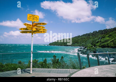 Inscrivez-destination à Stirling Point, Bluff, Nouvelle-Zélande Banque D'Images