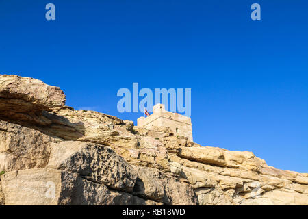 Paysage autour de la Grotte Bleue, Malte, mer Méditerranée, Europe Banque D'Images