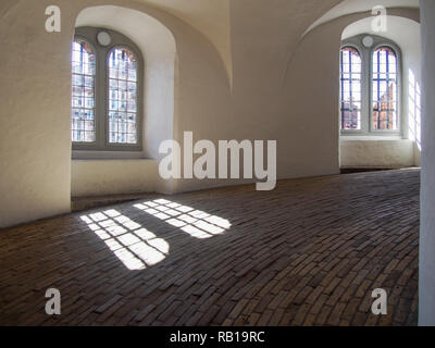 Vue intérieure de la rampe en spirale de Rundetaarn (tour ronde), Copenhague, Danemark Banque D'Images