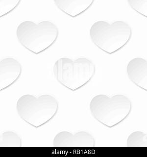 Papier blanc coeur Valentines Fond transparent Illustration de Vecteur