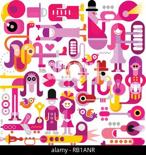 Des couleurs vives sur fond blanc Music Festival vector illustration. Illustration de Vecteur