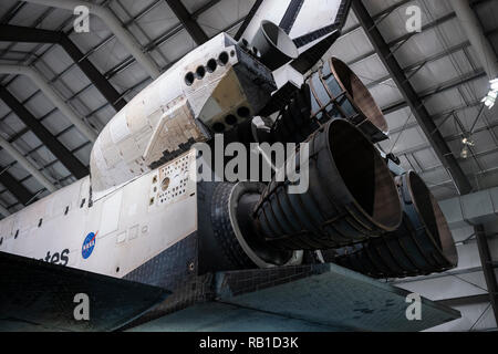 Le California Science Center, (Californie), accueil de ScienCenter la navette spatiale Endeavour en Samuel Oschin Pavilion, Exposition Park, Los Un Banque D'Images