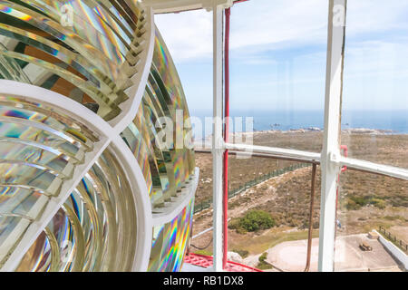 Phare de Cape Columbine mirror près de Paternoster, côte ouest de l'Afrique du Sud Banque D'Images