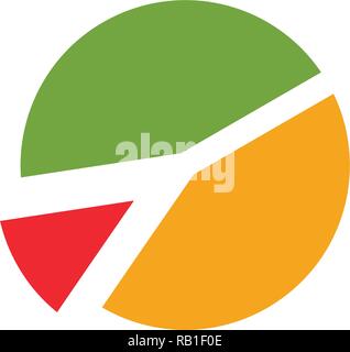 Graphique à secteurs Icône Graphique illustration modèle de conception Illustration de Vecteur