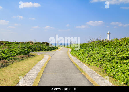 Petit chemin chemin dans le parc, au cap Zanpa à Okinawa, Japon Banque D'Images