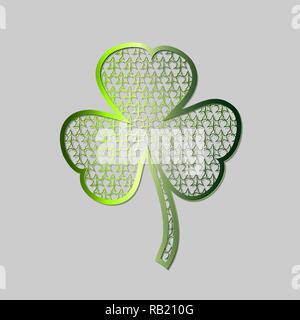 Moderne et élégant, le jour de la Saint Patrick carte. Shamrock stylisé isolé sur fond gris. Vector illustration Illustration de Vecteur