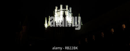 La tour octogonale sur Cathédrale d'Ely, Ely, Cambridgeshire, Angleterre Ville, UK Banque D'Images