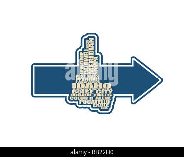 Nuage de mots Plan de Idaho State Illustration de Vecteur