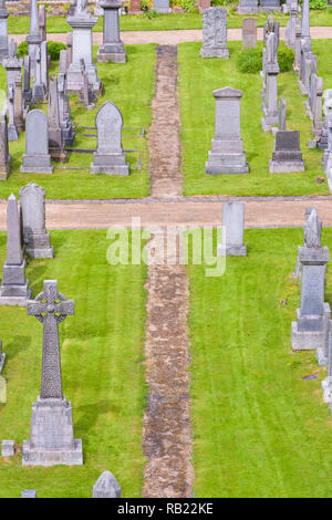 Plantes grave sur Cemetery, Stirling, Ecosse, Royaume-Uni Banque D'Images