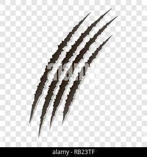 Griffes de fantaisie rayures - vector isolés. Coupe griffes chat animal, chien, tigre, lion, Illustration de Vecteur