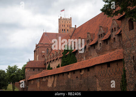 Mediecal château Teutonique de Malbork, Pologne Banque D'Images