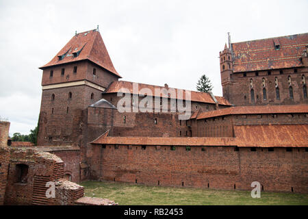 Mediecal château Teutonique de Malbork, Pologne Banque D'Images