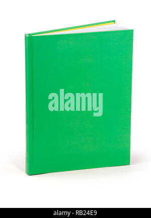 Livre relié en blanc vert chemin de détourage (à toutes les tailles) Banque D'Images